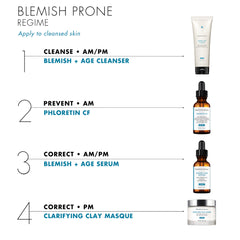 Rutina piel acneica con Blemish + Age Cleansing Gel y otros productos SkinCeuticals