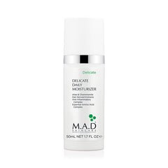 Frasco de Delicate Daily Moisturizer M.A.D. con ácido hialurónico