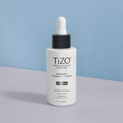 Comparativa antes y después con TIZO Vitamin C+E Serum piel iluminada