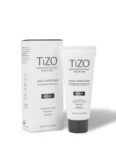 Empaque del TIZO Daily Moisture mostrando tubo y caja
