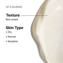 Textura cremosa Emollience sobre superficie blanca