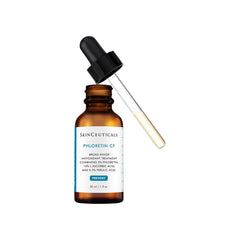 Frasco gotero de SkinCeuticals Phloretin CF visto de frente con etiqueta