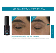 Textura en gel del AOX+ Eye Gel sobre superficie