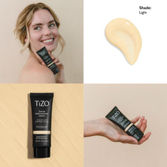 Tonos disponibles del TIZO Tinted Moisturizing Serum tono claro