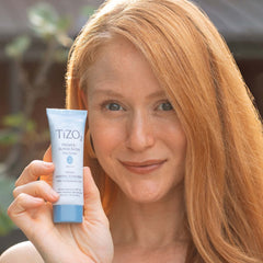 TIZO 2 sunscreen primer mate aplicado sobre rostro